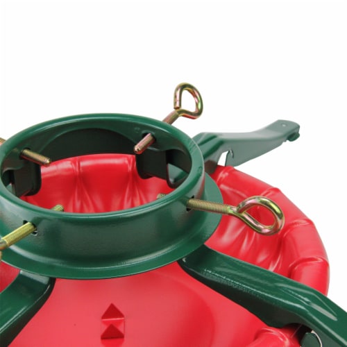 National Holiday Traditions 28' Green and Red Real Live Christmas Tree Stand Perspective: top