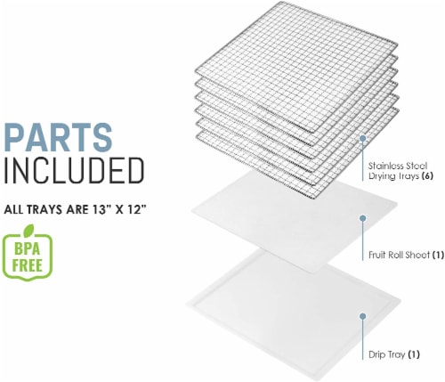Elite by Maxi-Matic Stainless Steel Tray Programmable Food Dehydrator Perspective: top