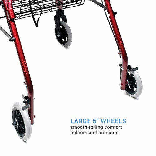 Graham Field Lumex Walkabout Lite Rollator with Seat - Burgundy Perspective: top