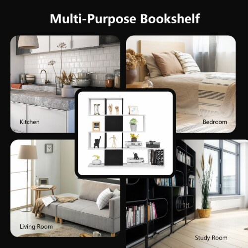 Slickblue 5-Tier Bookshelf Corner Ladder Bookcase with Storage Rack Perspective: top