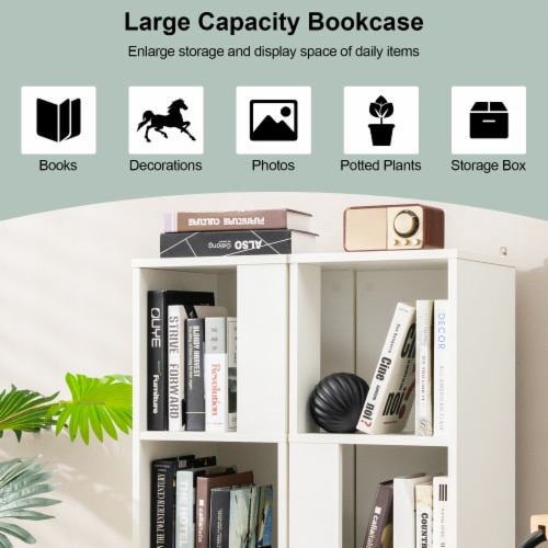 Slickblue 3-Tier 6 Cube Freestanding Bookcase with Anti-toppling Device Perspective: top