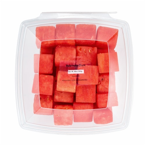 Fresh Cut Watermelon Chunks Perspective: top
