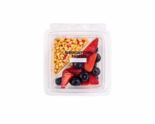 Del Monte Birthday Cake Parfait with Fresh Berries Perspective: top