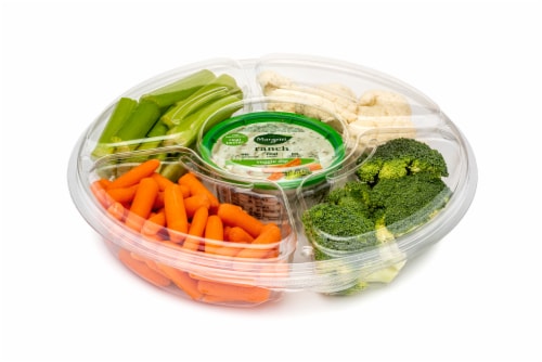 Large Vegetable Tray with Dip Perspective: top