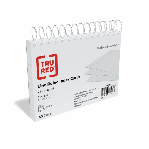 Staples 3 x 5 Line Ruled White SpiralBound Index Cards 3/Pack (50991