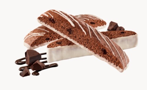 Nonni's Dark Chocolate Peppermint Biscotti Cookies Perspective: top