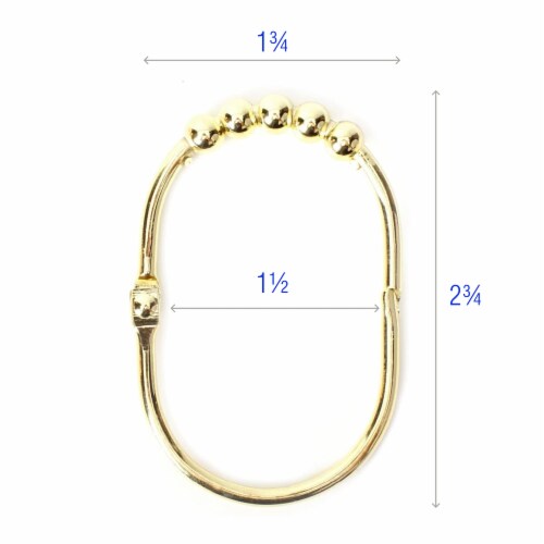 Lemonbest Rustproof Shower Curtain Rings Stainless Steel Heavy Duty Roller Double Glide Hooks Bathroom Rods Curtains Liners Polished Chrome