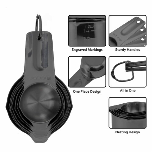 2 Lb Depot Gold Set of 14 Cups & Spoons, Stainless Steel, Accurate Meas. Perspective: top