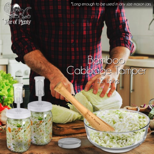 Year of Plenty 12-Inch Bamboo Cabbage Tamper Perspective: top