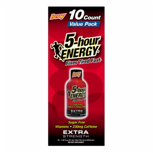 5-Hour® Extra Strength Berry Energy Drink Shot Bottle Pack Perspective: top