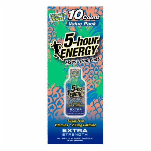 5-Hour® Extra Strength Tropical Burst Energy Drink Shot Multipack Bottles Perspective: top