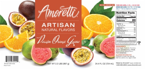 Amoretti Natural Passion-Orange-Guava Artisan Flavor Paste - 2.2 lbs Perspective: top