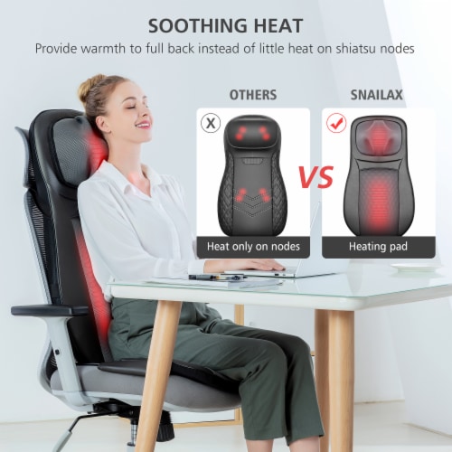 Heated Neck Massage Pillow  Buy Shiatsu Neck & Shoulder Massager Pilow with  Heat - Snailax