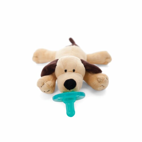 WubbaNub Brown Puppy Pacifier in Cube Perspective: top