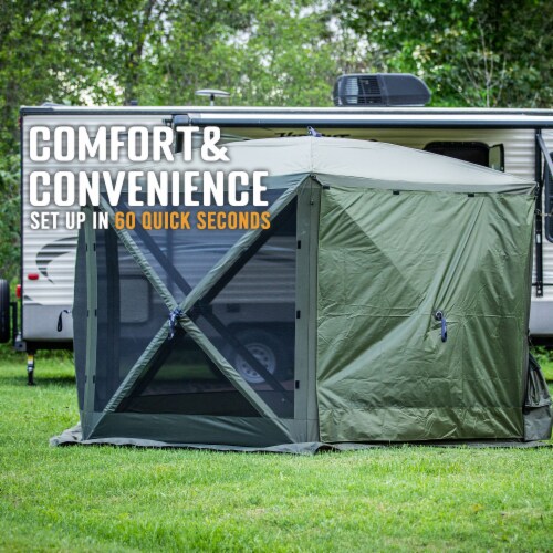 Clam Quick-Set Screen Hub Tent Wind & Sun Panels, Accessory Only, Green (3 Pack) Perspective: top