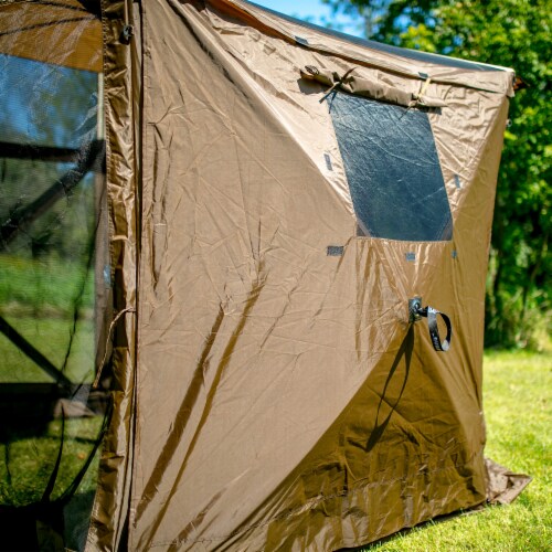 Clam Quick-Set Screen Hub Tent Wind & Sun Panels, Accessory Only, Brown (2 Pack) Perspective: top