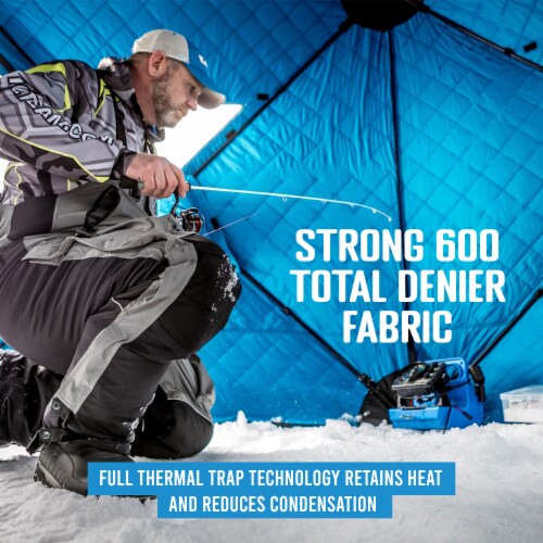 CLAM C890 Portable 11.5 Ft 6 Person Pop Up Ice Fishing Thermal Hub