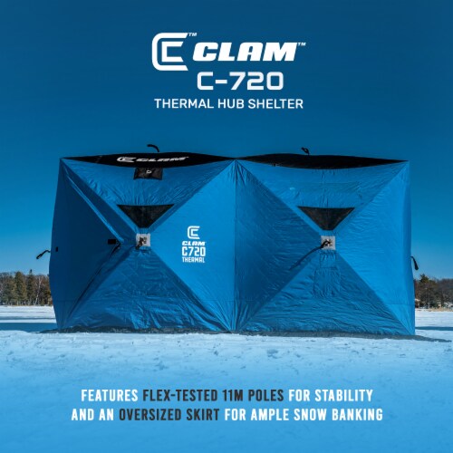 CLAM Portable 6 x 12 Ft C-720 Pop Up Ice Fishing Thermal Hub