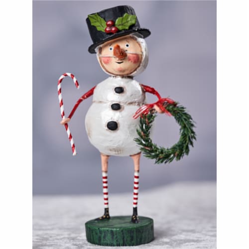 Lori Mitchell Chilly Willy Polyresin Candy Cane Wreath Snowman 11057 Perspective: top