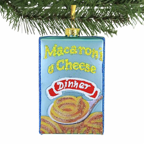 Holiday Ornament Mac & Cheese Glass Christmas Noodles Dinner Go2608 Perspective: top