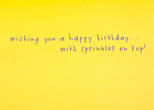 Birthday Card #12: Hallmark Signature Happy Sprinkles Card Perspective: top