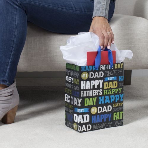 Father's Day Gift Bag #64: Hallmark Father's Day Medium Gift Bag with Tissue Paper (Dad Words) Perspective: top