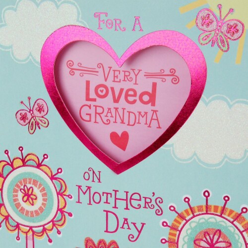 Mother's Day Card #26: Hallmark Mother's Day Card for Grandmother from Kids (Very Loved Sticker) Perspective: top