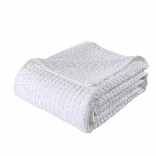 MarCielo White Cotton Quilt Set Bedspread Coverlet B33 Perspective: top