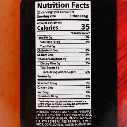 MAHAPI Sweet Habanero Pepper Sauce 17 Oz Jar Sweet and Heat 95436-MAHAPI Perspective: top