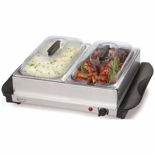 Stainless Steel Buffet Server with Warming Tray Perspective: top