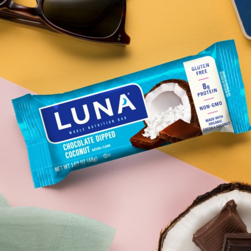 Luna Chocolate Dipped Coconut Whole Nutrition Bar Perspective: top