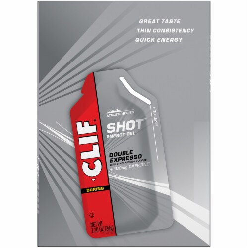 Clif® Shot™ During Double Expresso Energy Gel Packets Perspective: top