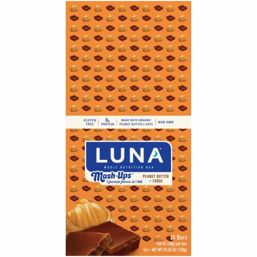 Luna® Mash-Ups™ Peanut Butter & Fudge Whole Nutrition Bars Perspective: top