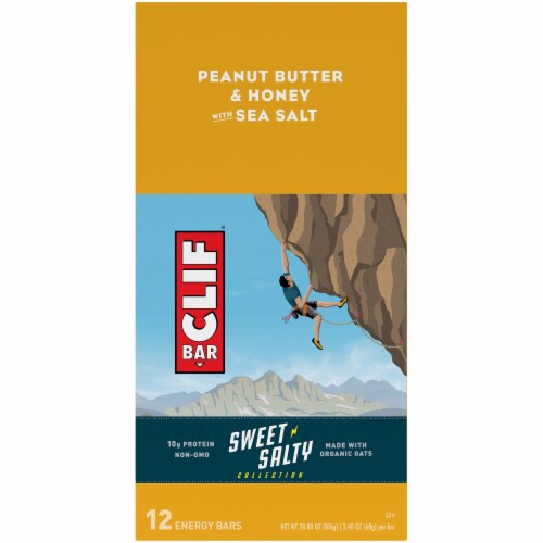 Clif Bar® Sweet & Salty Peanut Butter & Honey with Sea Salt Energy Bars Perspective: top