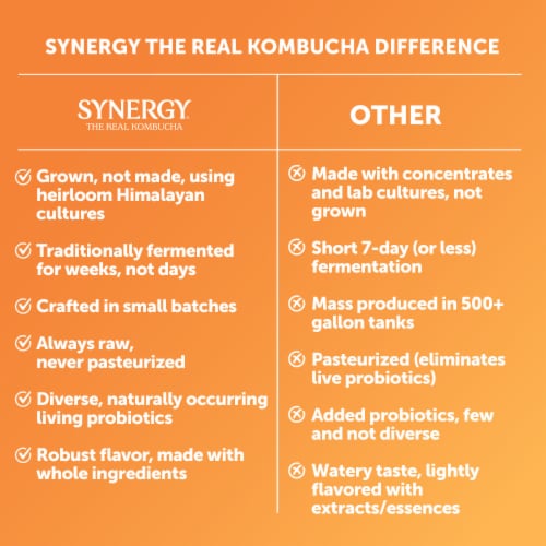 Synergy The Real Kombucha, Mystic Mango Perspective: top
