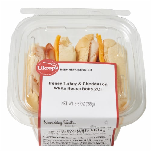 Ukrop's™ Honey Turkey & Cheddar on White House Rolls Perspective: top