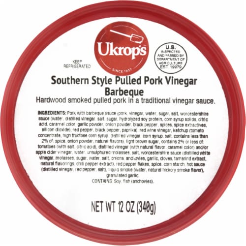 Ukrop's™ Southern Style Pulled Pork Vinegar Barbeque Perspective: top