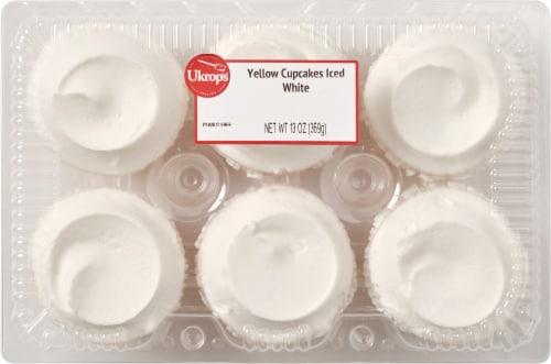 Ukrop's™ Yellow Cupcakes Iced White Perspective: top
