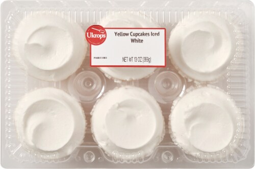 Ukrop's™ Yellow Cupcakes Iced White Perspective: top