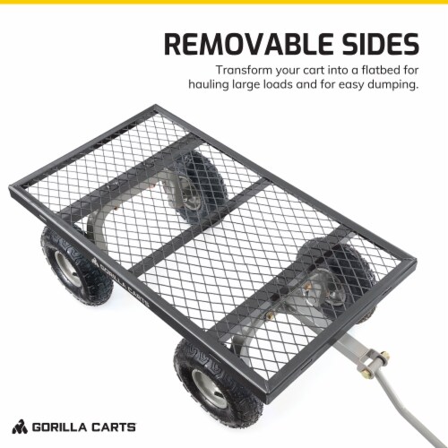 Gorilla Carts Heavy-Duty Steel Utility Cart with Removable Sides