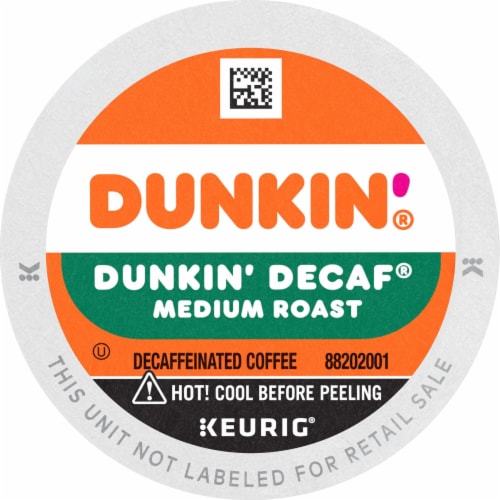 Dunkin' Donuts Coffee K-Cups Decaf Original (Pack of 12) Perspective: top