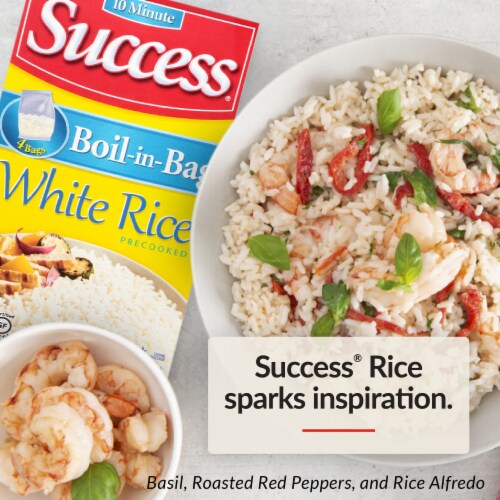 Success Rice Boil-in-Bag White Rice Fluffy and Precooked 14 Oz (Pack of 10) Perspective: top