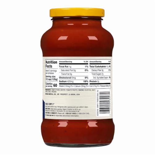 Ragú Simply™ Traditional Pasta Sauce, 24 Oz. (Pack of 32) Perspective: top