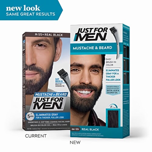 Just For Men Mustache and Beard Coloring for Gray Hair (Pack of 3) Perspective: top