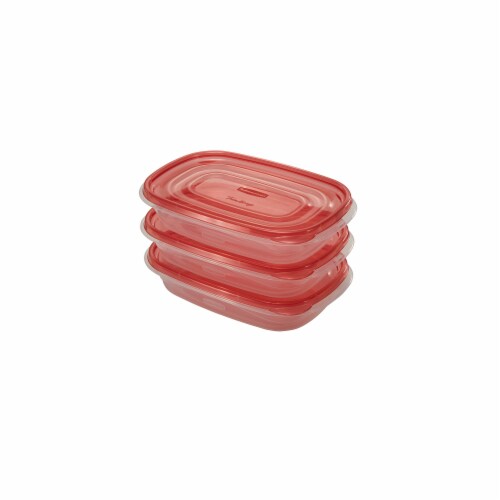 Rubbermaid Takealongs Food Storage Container Rectangle Red (Pack of 48) Perspective: top