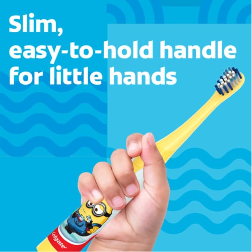 Colgate Kids Battery Powered Toothbrush, Minions (Pack of 14) Perspective: top