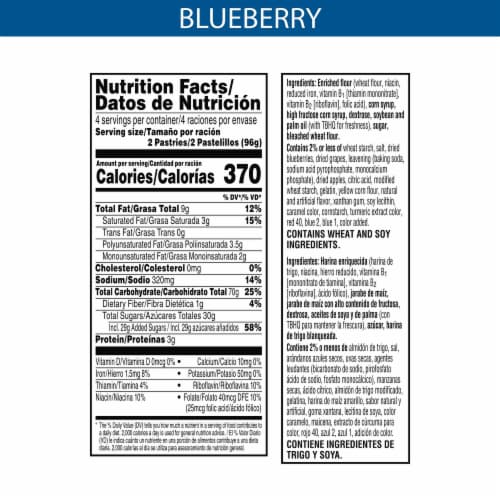Pop-Tarts Toaster Pastries Breakfast Foods Frosted Blueberry (Pack of 18) Perspective: top