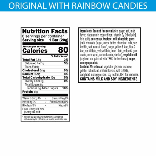 Rice Krispies Treats Snack Bars with Rainbow Pieces (Pack of 20) Perspective: top