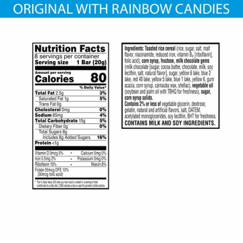 Rice Krispies Treats Snack Bars with Rainbow Pieces (Pack of 24) Perspective: top