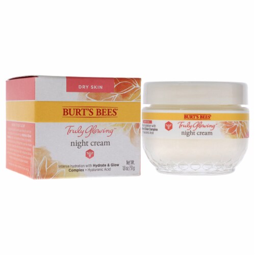 Burt S Bees Truly Glowing Night Cream for Dry Skin 1.8 Fluid Ounces (Pack of 6) Perspective: top